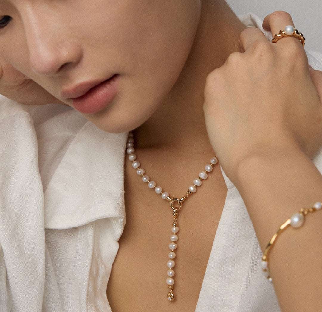 Double R Luster Necklace |Eudorra Jewelry.