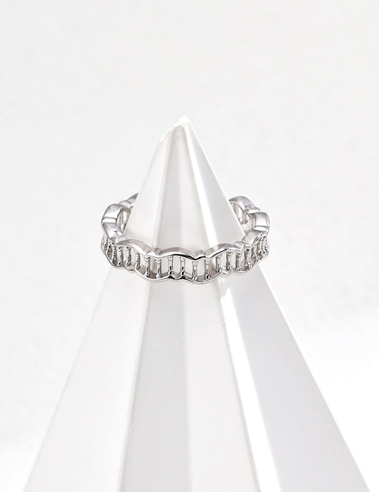 Oxidized Silver Ring | Raw Orbit Open Ring | Eudorra Jewelry