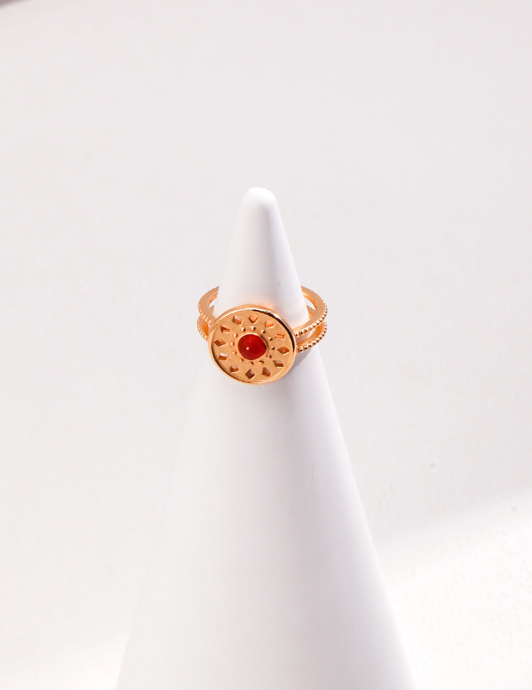 Red Agate Ring | Red Agate Open Ring | Eudorra Jewelry