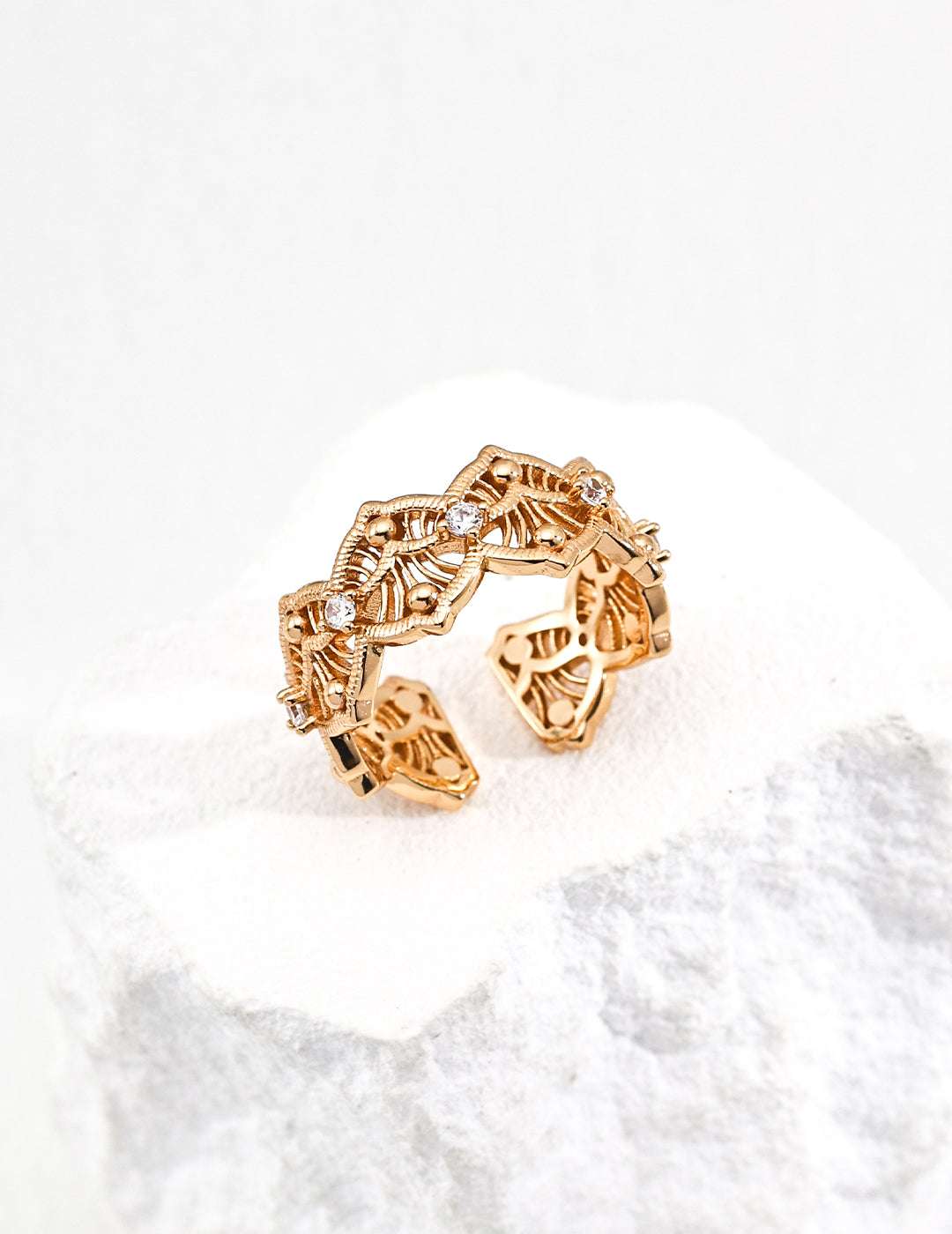 Radiance Glyph Open Ring ｜Eudorra Jewelry.