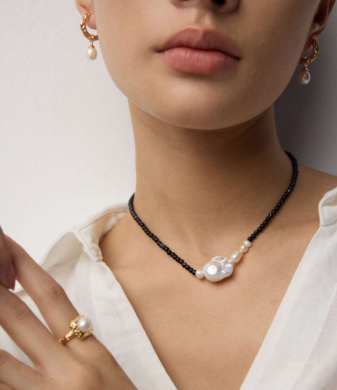Freshwater Duet Earrings | Women's Pearl Earrings | Forya J'adore