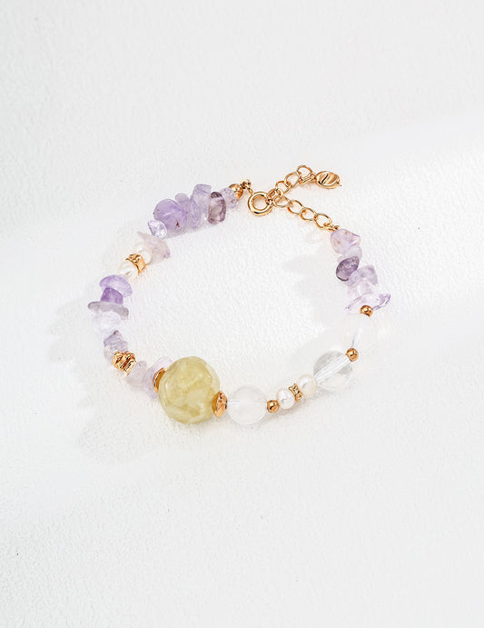 Lavender Crystal Bracelet | Lavender Silver Bracelet | Eudorra Jewelry