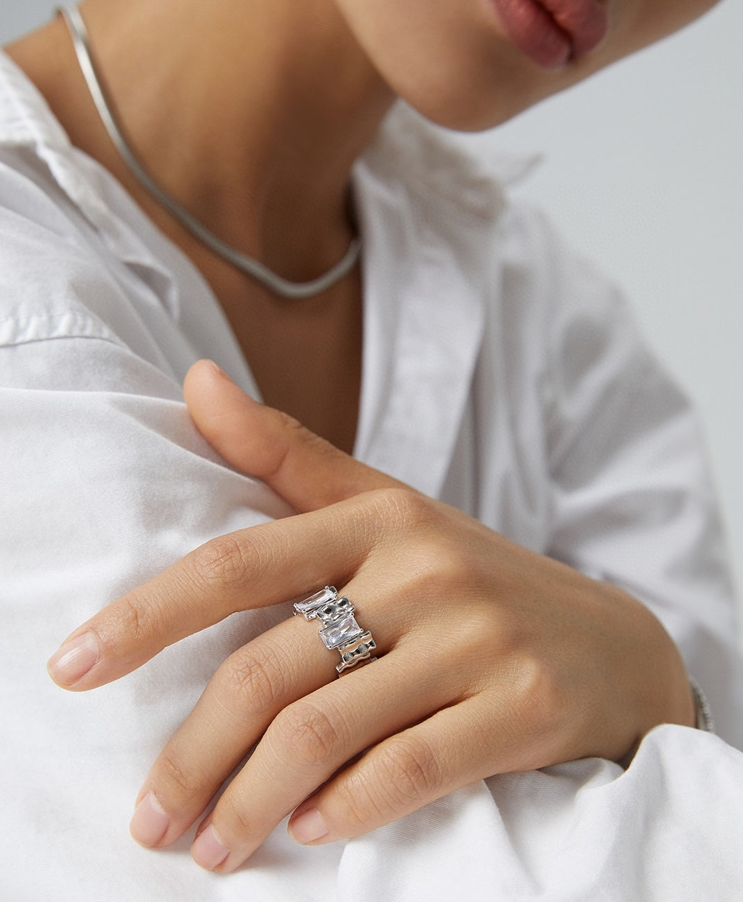 Zirconia Signet Ring | Silver Signet Ring | Eudorra Jewelry