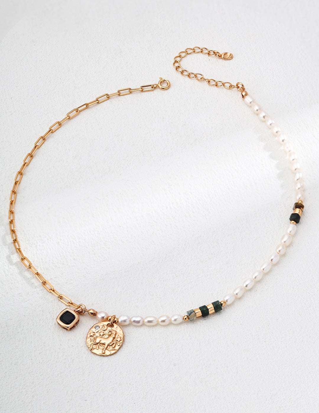 Moss Agate Sonata Necklace ｜Eudorra Jewelry.