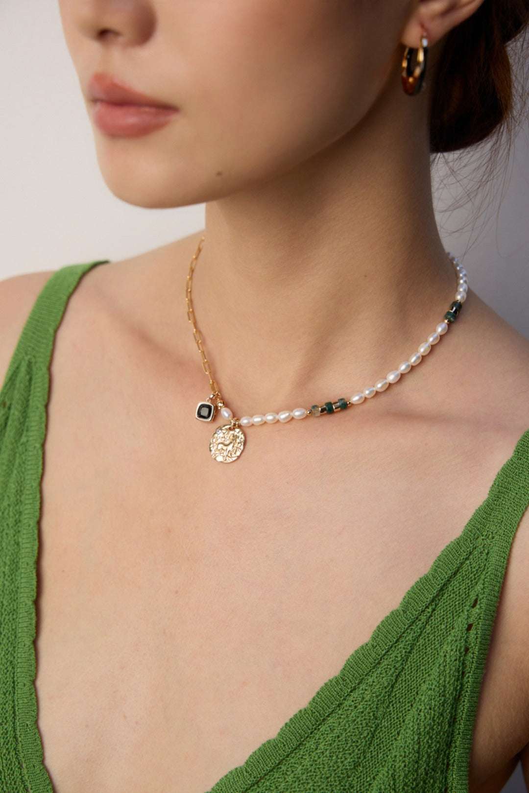 Moss Agate Sonata Necklace ｜Eudorra Jewelry.