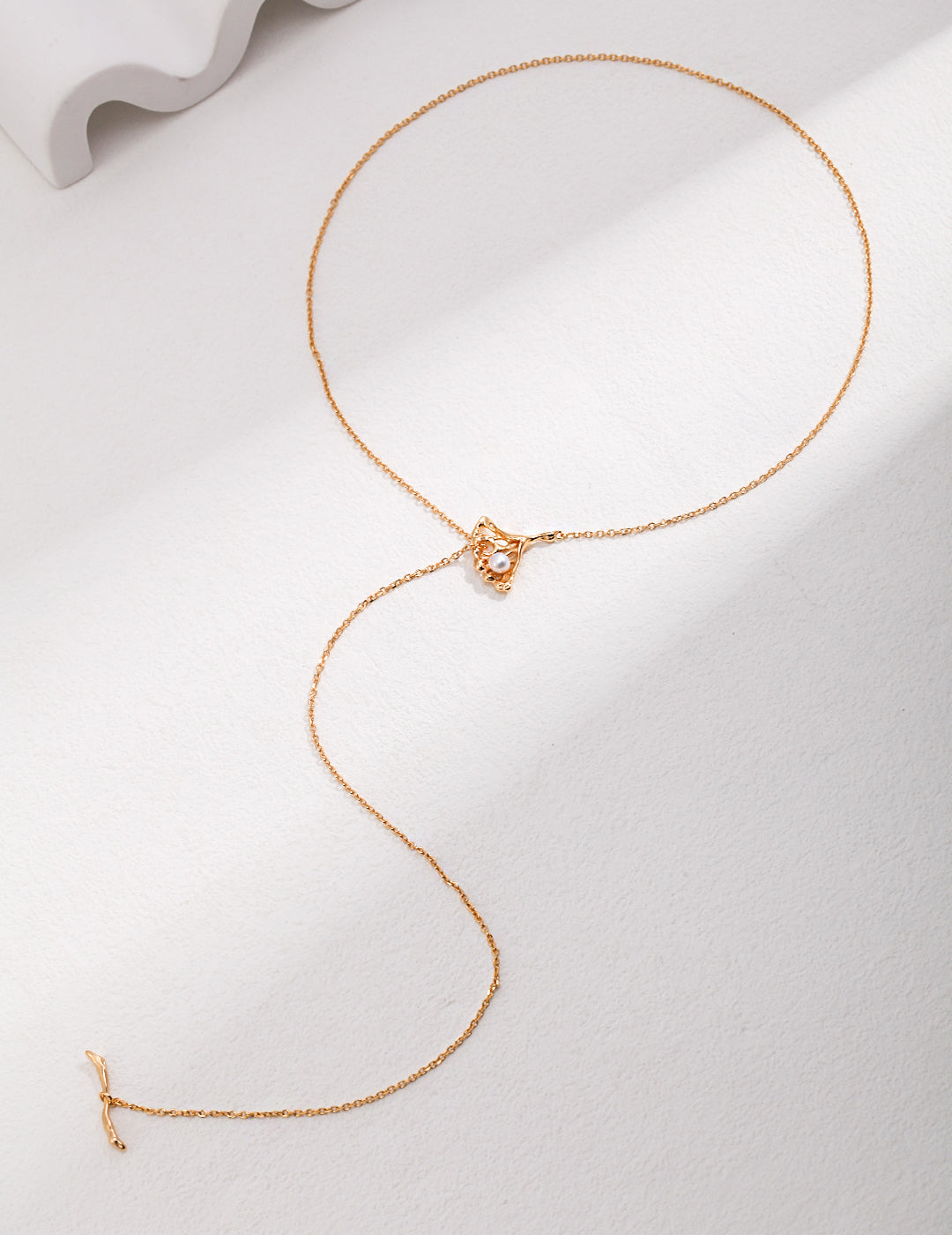 Ginkgo Leaf Necklace | Natural Pearl Necklace | Eudorra Jewelry