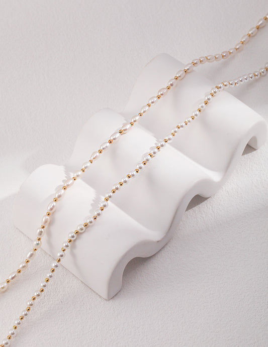Freshwater Pearl Necklace | Pearl Chain Necklace | Eudorra Jewelry