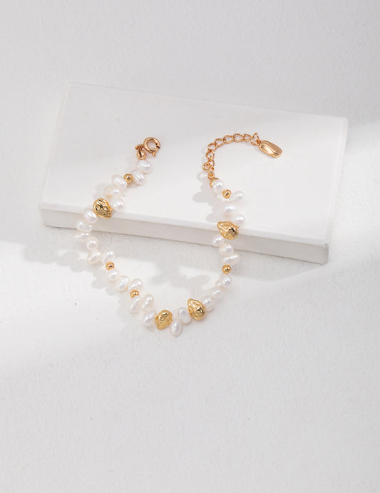 Gold Pearl Bracelet | Freshwater Pearl Bracelet | Eudorra Jewelry