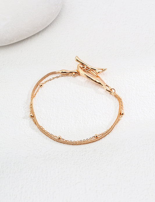 Oxidized Silver Bracelet | Hammered Clasp Bracelet | Eudorra Jewelry