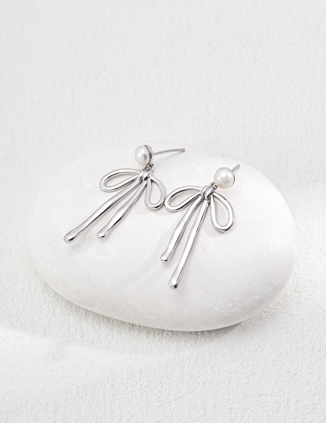 Pearl Bow Earrings｜Women's Bow Earrings | Eudorra Jewelry