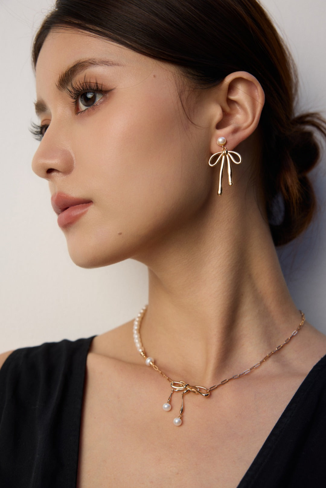 Pearl Bow Earrings｜Women's Bow Earrings | Eudorra Jewelry