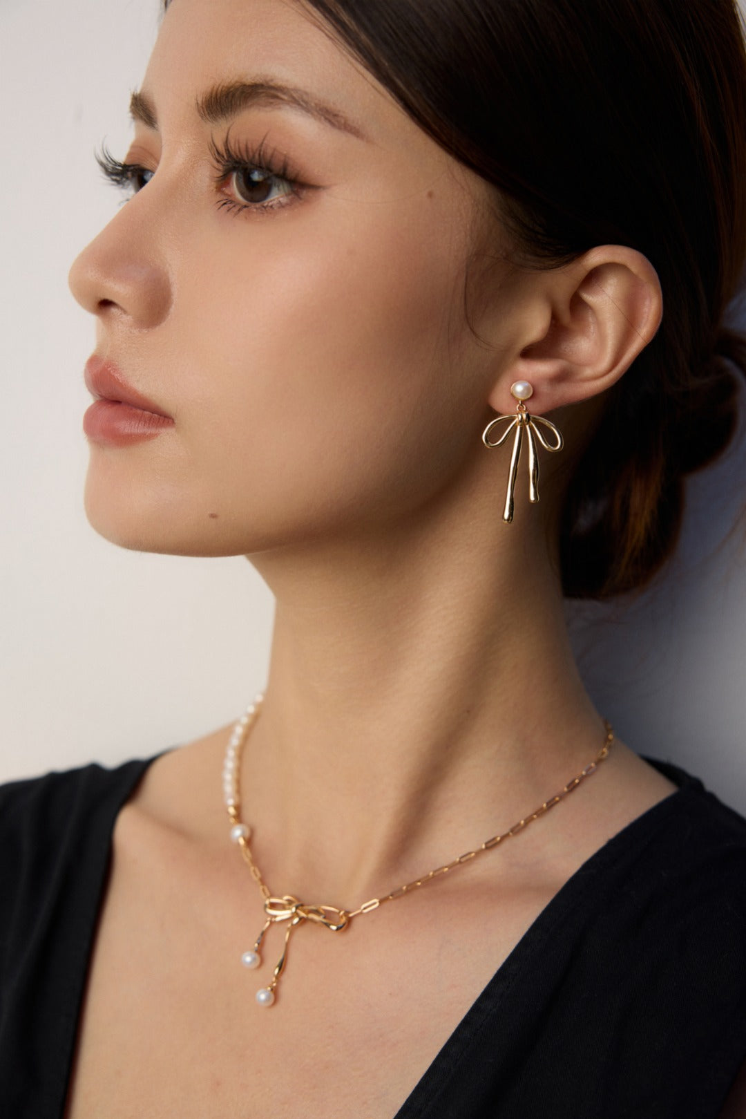 Pearl Bow Earrings｜Women's Bow Earrings | Eudorra Jewelry