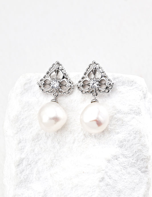 Dangle Pearl Earrings | Women's  Pearl Earrings | Eudorra Jewelry
