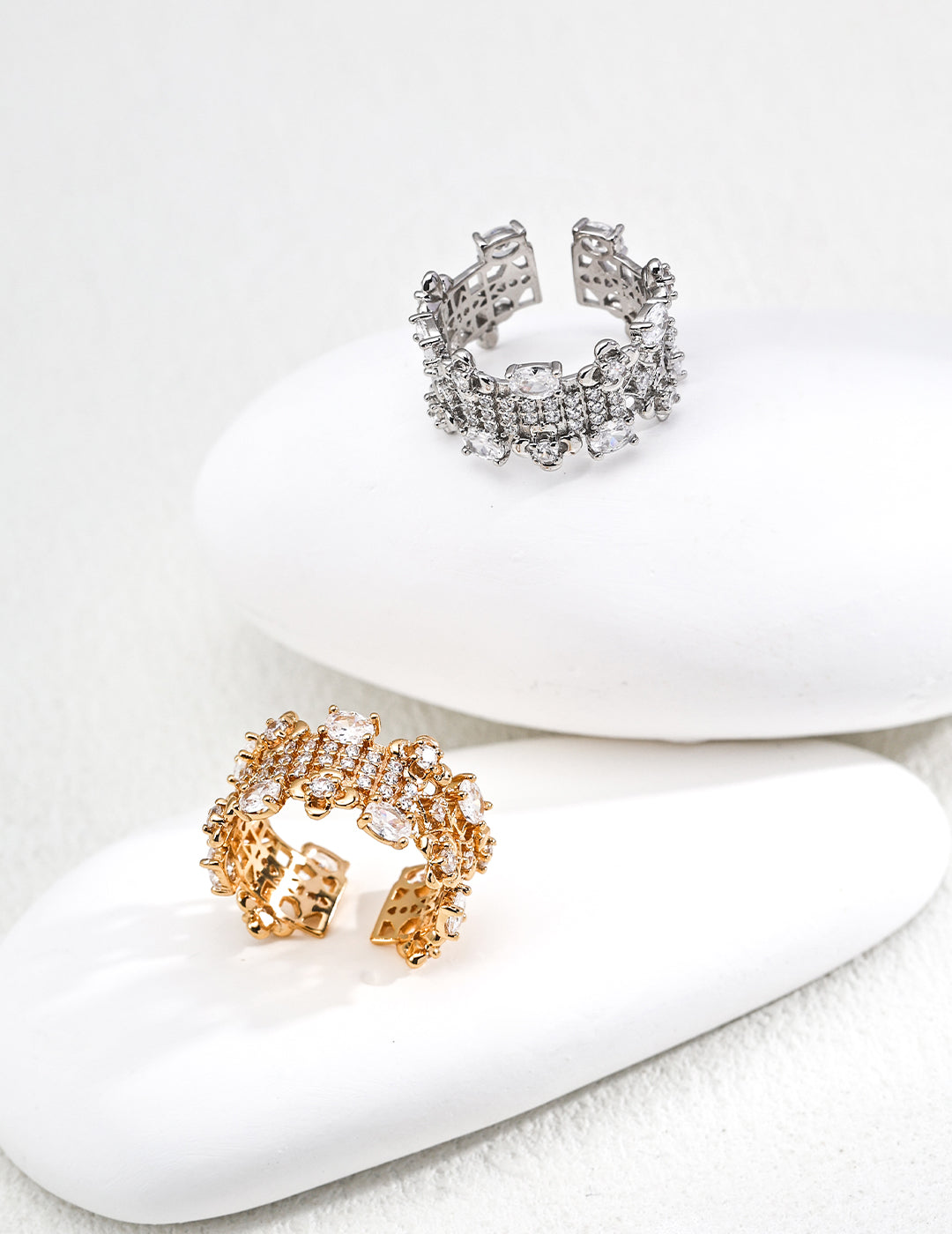 Zirconia Prism Ring | Zirconia Band Ring | Eudorra Jewelry