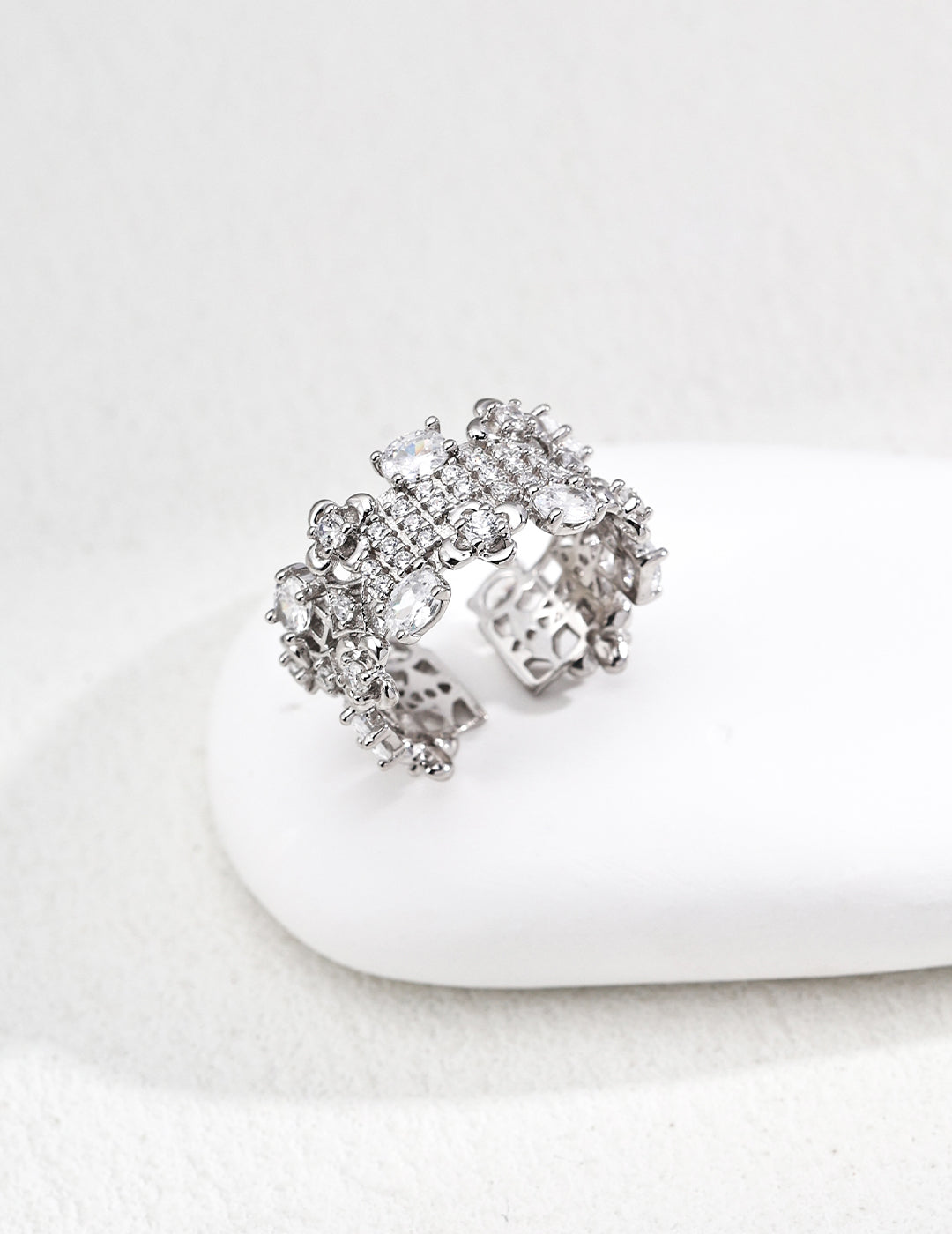 Zirconia Prism Ring | Zirconia Band Ring | Eudorra Jewelry