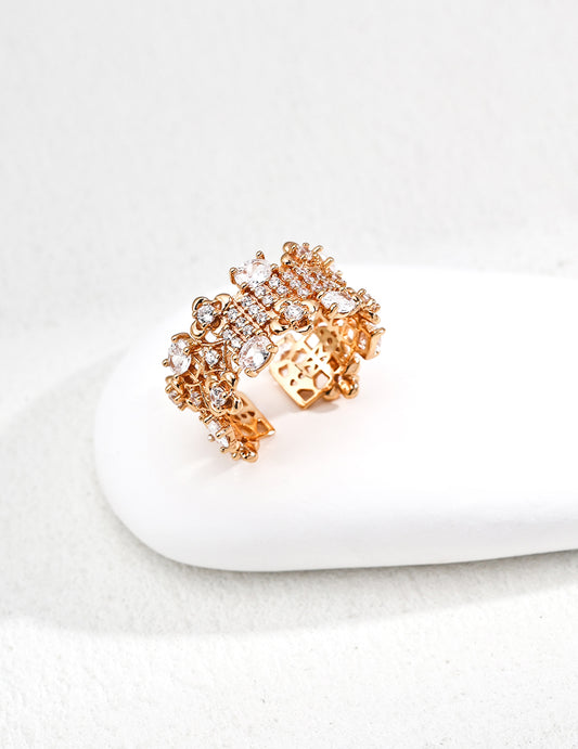 Zirconia Prism Ring | Zirconia Band Ring | Eudorra Jewelry